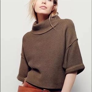 Free People Cowl Neck Cropped Turtleneck